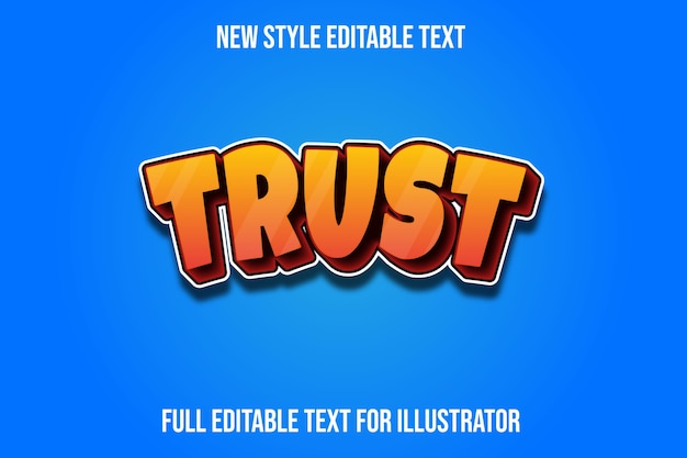 Efecto de texto color de confianza degradado naranja y naranja oscuro