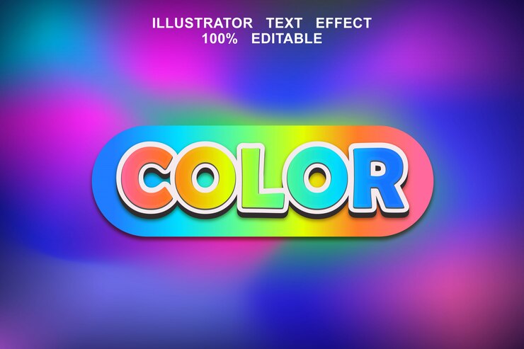 Vector efecto de texto en color editable