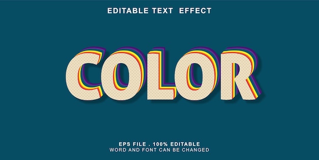 Vector efecto-de-texto-color-editable