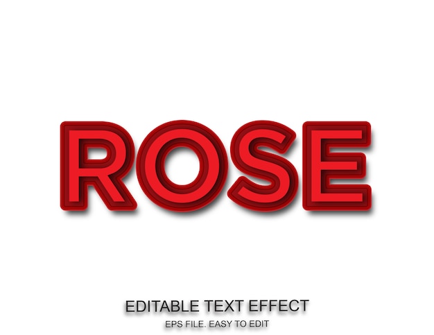 Efecto de texto de color rojo rosa