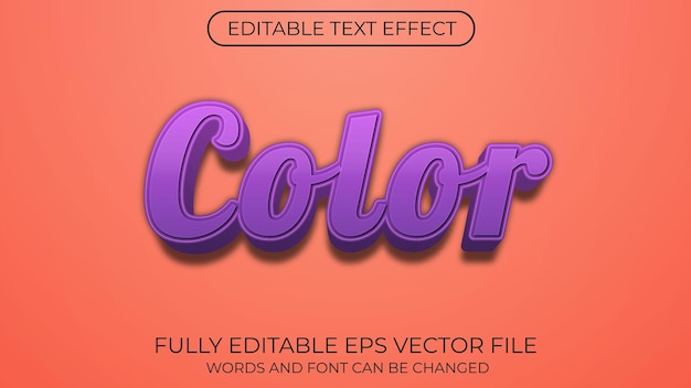 Vector efecto de texto en color