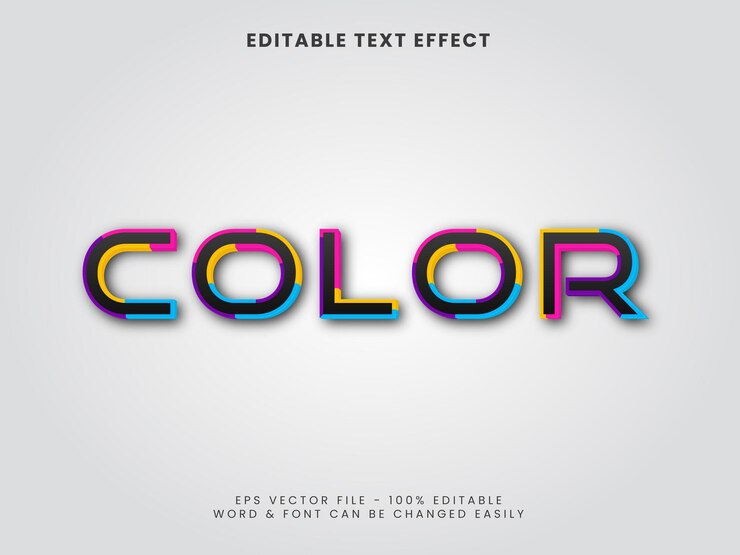 Vector efecto de texto colorido 3d vector de efecto de texto editable