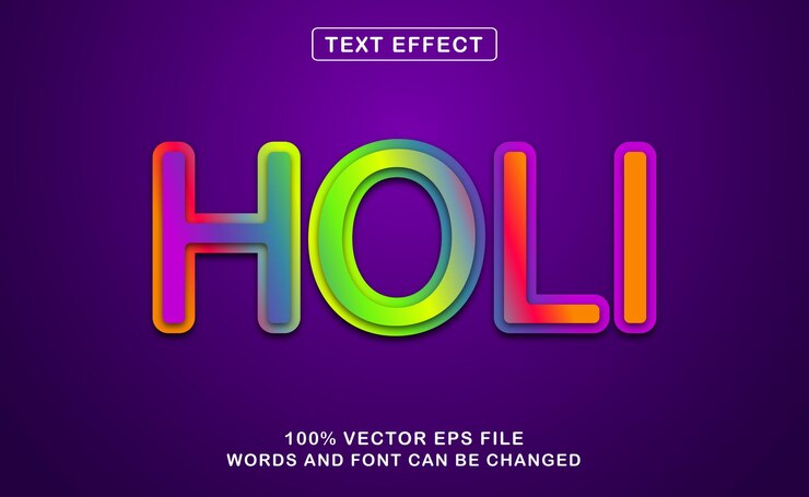 Vector efecto de texto colorido estilo holi