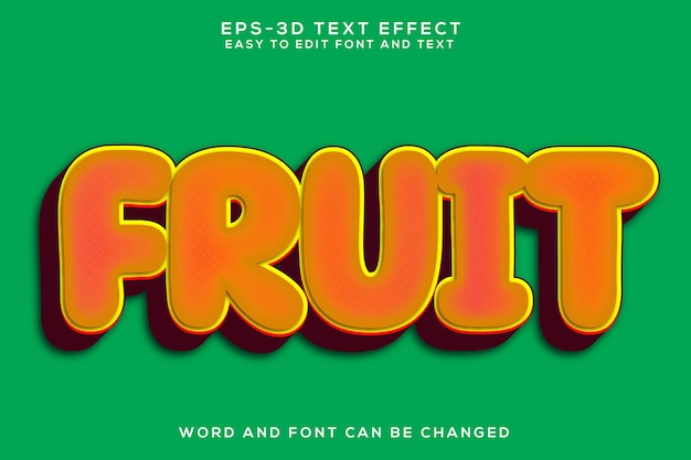Efecto de texto colorido de fruta 3D