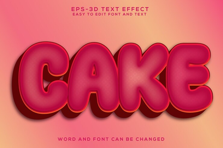 Vector efecto de texto colorido de pastel 3d