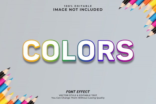 Vector efecto de texto colorido