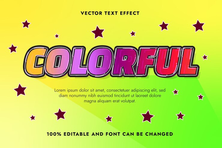Vector efecto de texto colorido