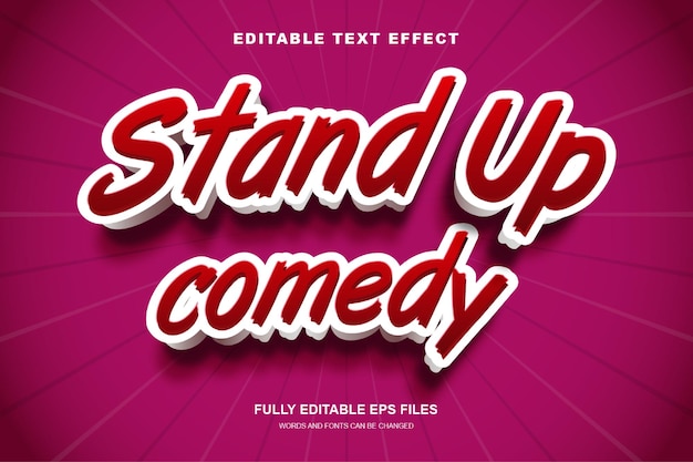 Efecto de texto de comedia de pie