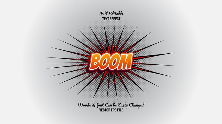 Efecto de texto Comic Boom