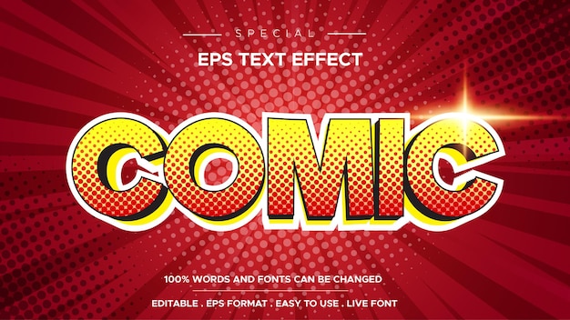 Vector efecto de texto comic editable