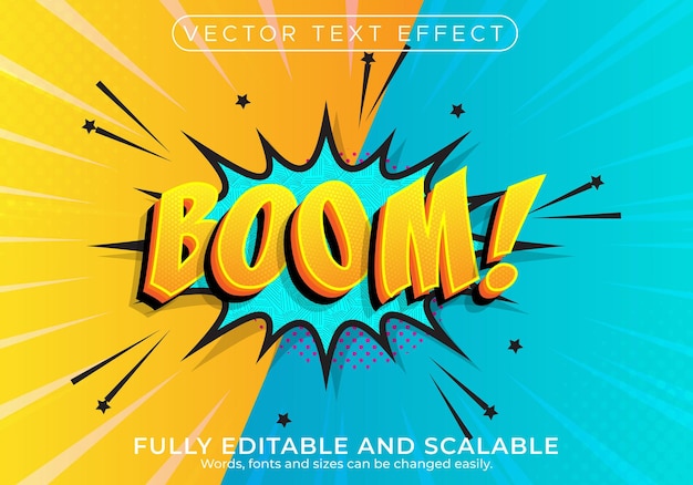 Vector efecto de texto cómico boom text