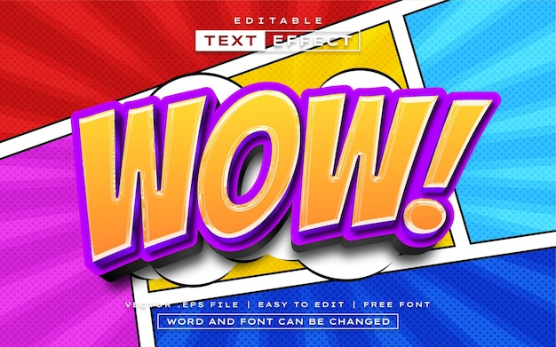 Efecto de texto cómico editable en 3D en estilo brillante