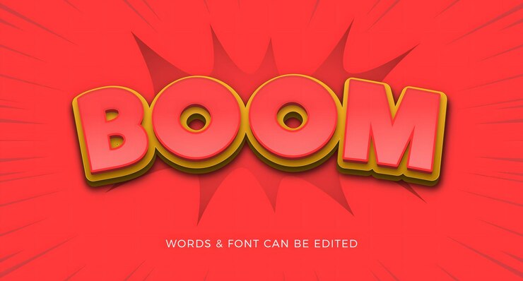 Efecto de texto cómico editable Efecto de mensaje Boom
