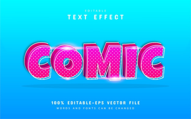 Efecto de texto cómico con patrón de puntos