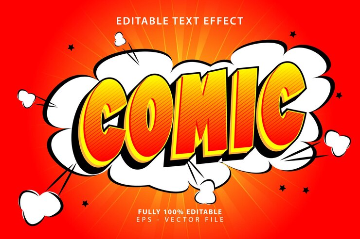 Vector efecto de texto cómico