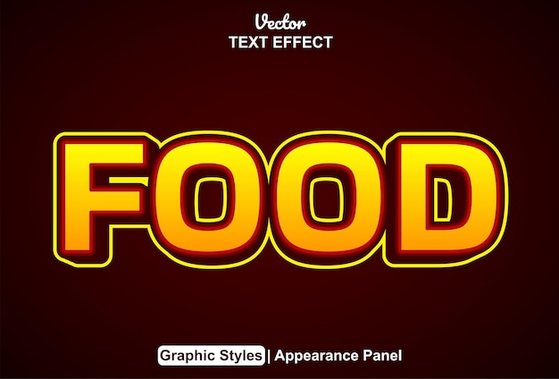 Efecto de texto de comida con estilo gráfico y editable.