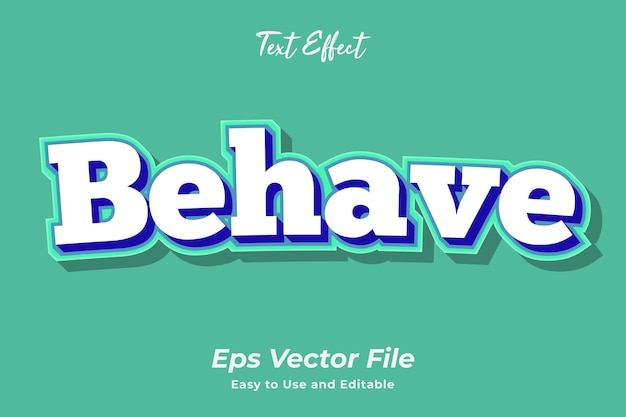 El efecto de texto se comporta editable y fácil de usar vector premium