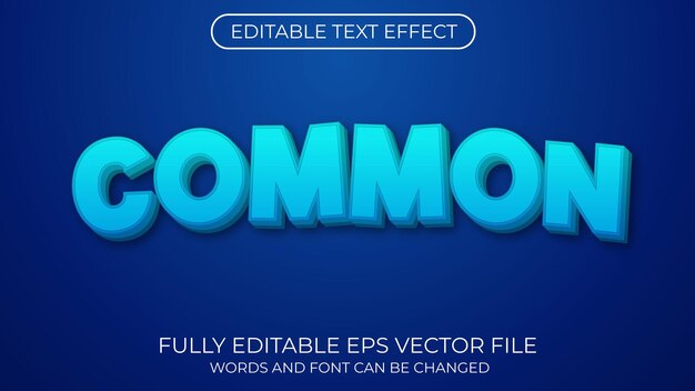 Efecto de texto común Título Tipografía