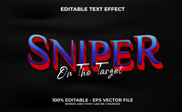 Efecto de texto concepto de francotirador 3d Vector Premium