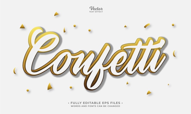 efecto de texto confeti dorado editable eps cc