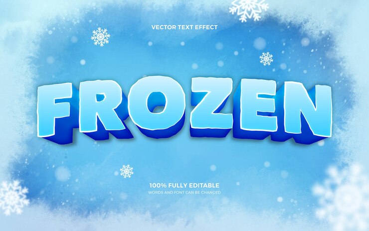 Vector efecto de texto congelado