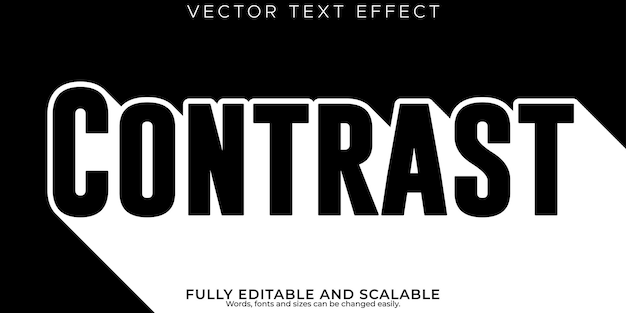 Efecto de texto de contraste estilo de texto moderno y creativo editable