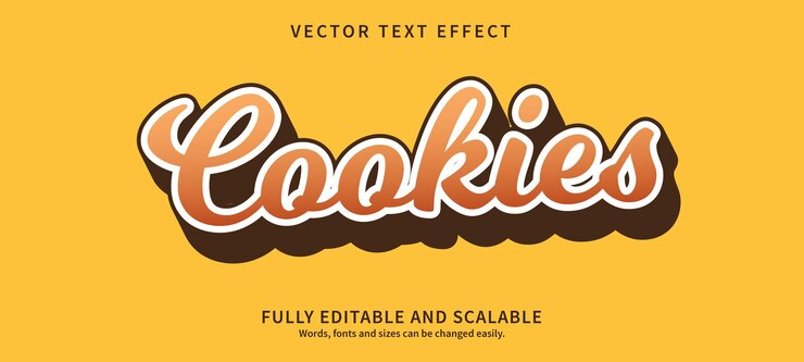 Vector efecto de texto de cookies