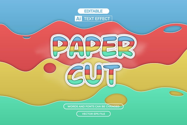 Efecto de texto de corte de papel, fondo de papel