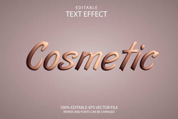 Vector efecto de texto cosmético de estilo 3d.