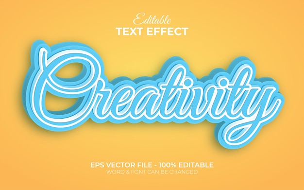 Efecto de texto de creatividad Tema de estilo de script Efecto de texto editable