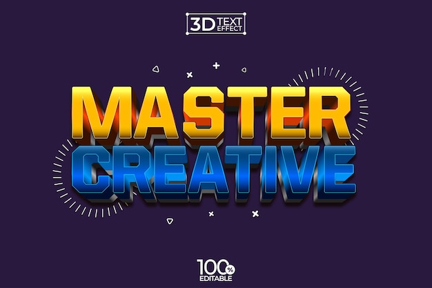 Efecto de texto creativo maestro 3D