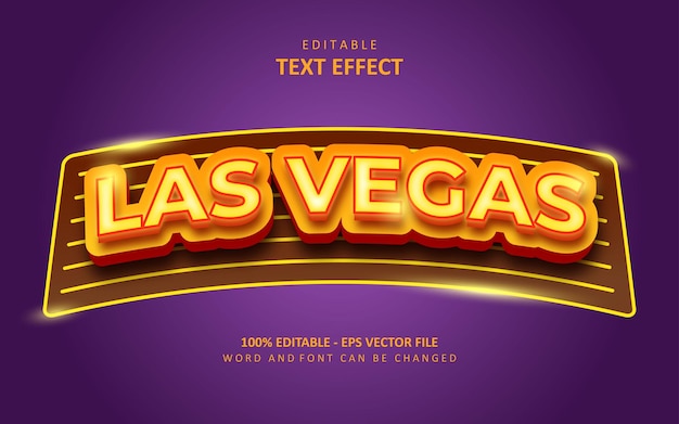 Efecto de texto creativo de las vegas