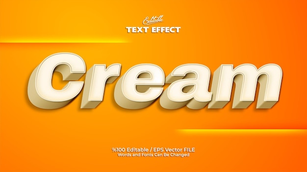 Efecto de texto en crema editable