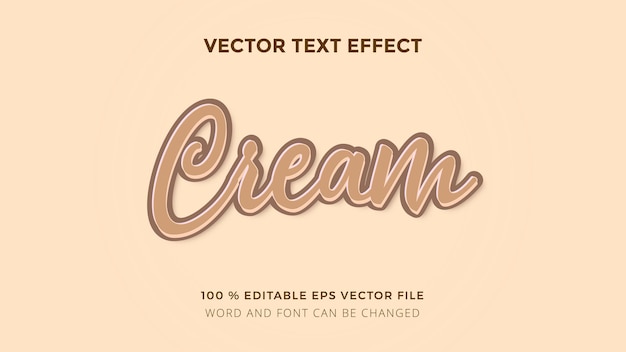 Vector efecto de texto crema