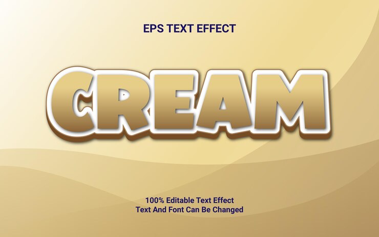 Vector efecto de texto crema