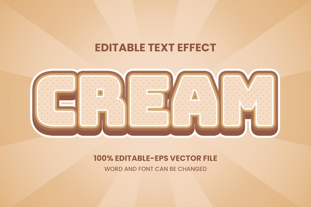 Vector efecto de texto crema