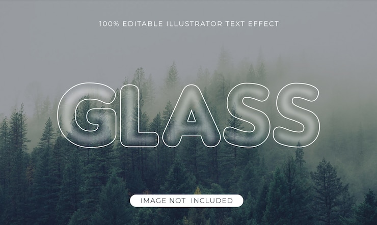 Vector efecto de texto de cristal moderno