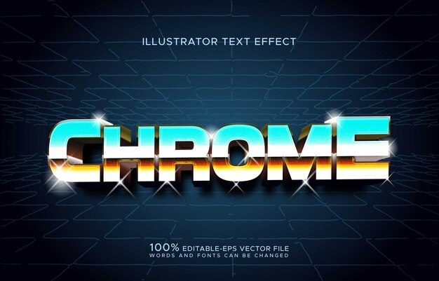 Efecto de texto cromado 3D