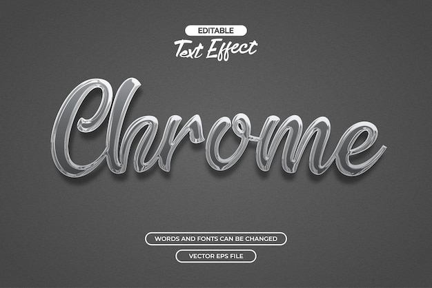 Vector efecto de texto en cromo