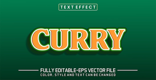 Efecto de texto curry editable