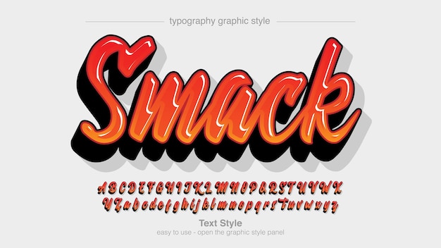 Efecto de texto cursiva negrita 3D naranja