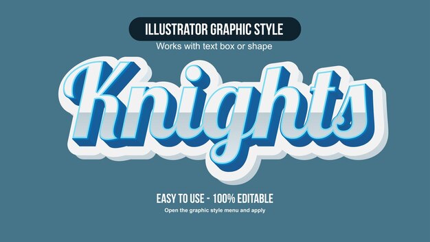 efecto de texto cursivo 3d azul cromado