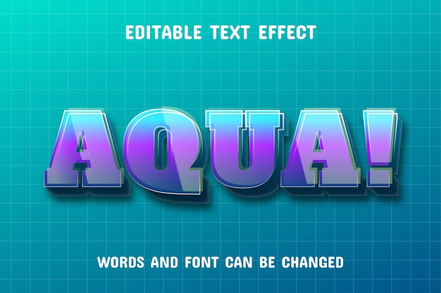 Efecto de texto degradado de agua aqua