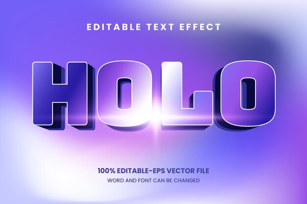 Efecto de texto degradado de holograma