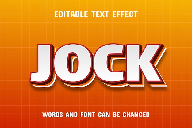 Vector efecto de texto degradado jock