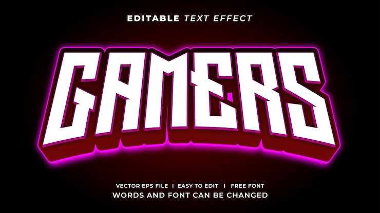 Vector efecto de texto de deporte jugador editable y estilo de texto de neón