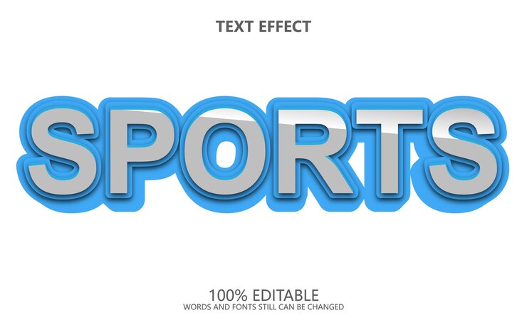 Vector efecto de texto de deporte vectorial