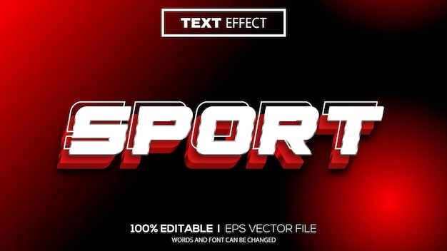 Efecto de texto deportivo 3D Efecto de texto editable