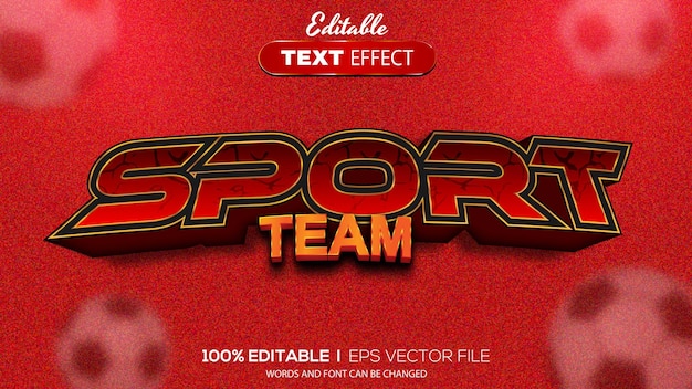 Efecto de texto deportivo 3D Efecto de texto editable