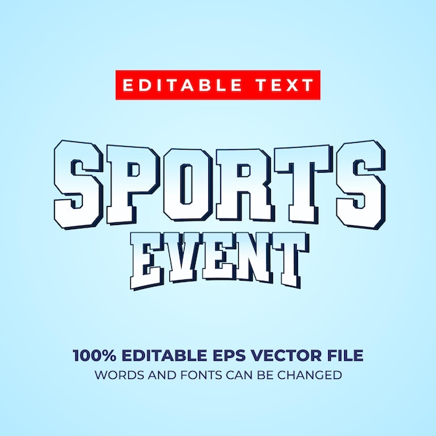 Efecto de texto deportivo Editable